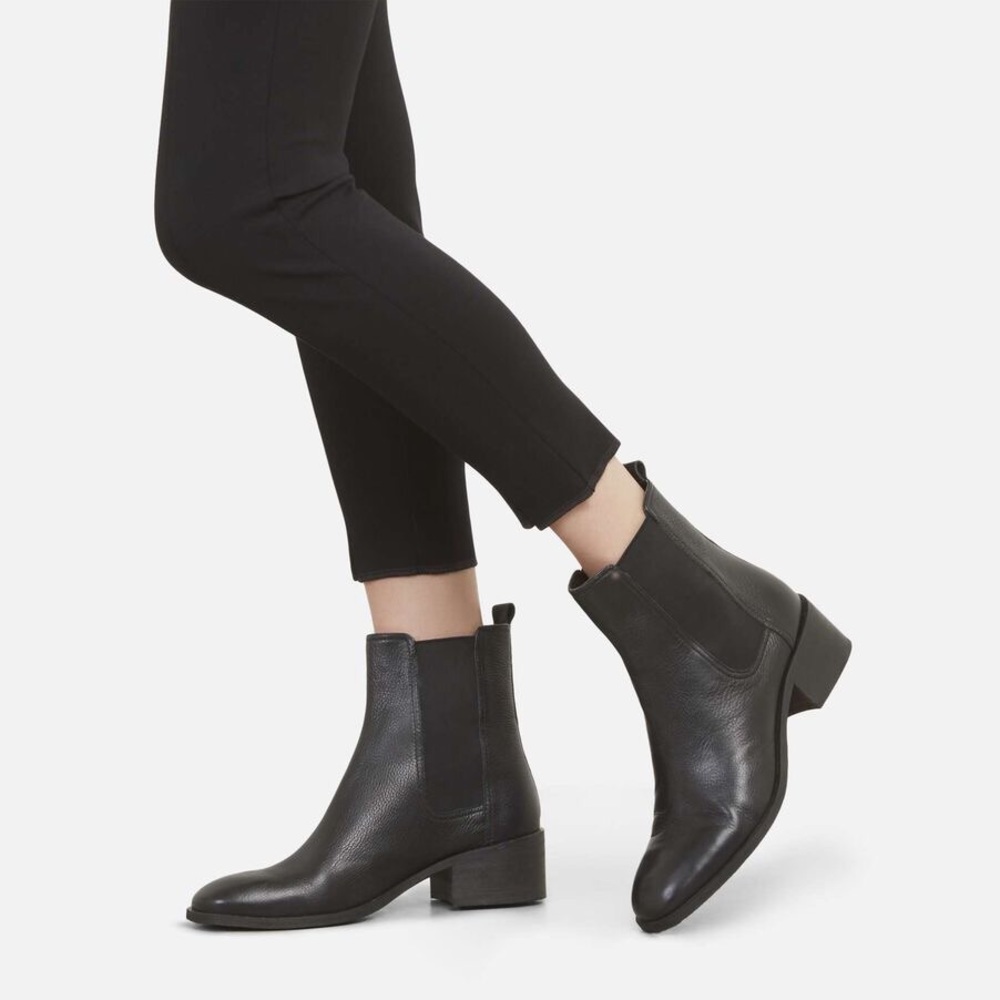Kenneth Cole Reaction Black Leather Chelsea Ankle Boots Size 10